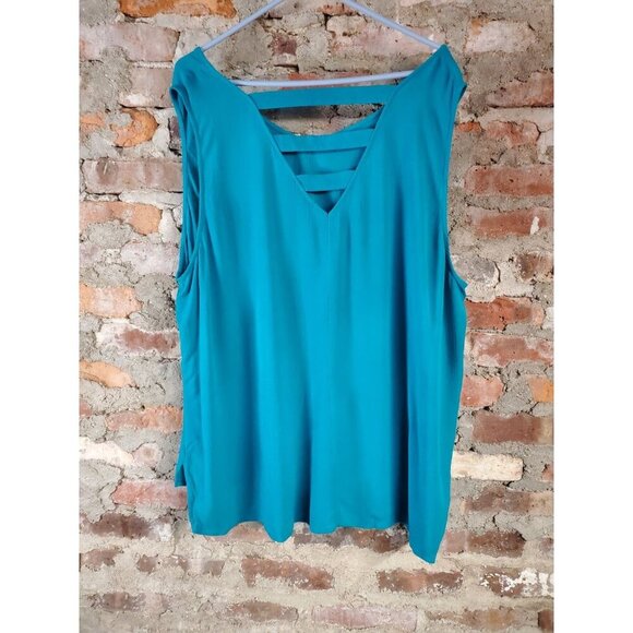 Ana Blue Sleeveless Shirt Tank Top Womens Plus Size 2x XXL - Picture 2 of 3